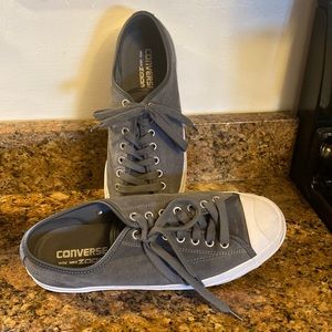 Converse Jack Purcell grey sued size 9 mens 10.5 Womens